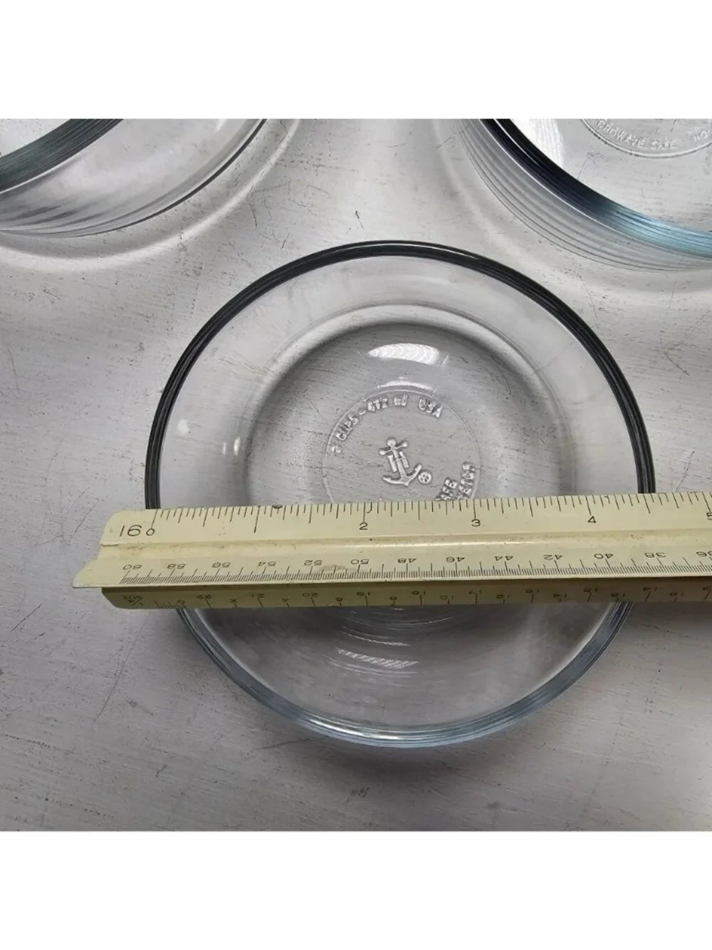 Anchor Hocking Clear Glass Nesting Mixing Bowls Set Of 3 Microwave Safe USA